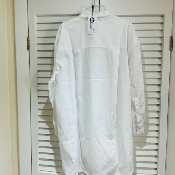 NWT Harshman Crisp White Button Down Tunic Shirt Medium - Picture 3 of 6